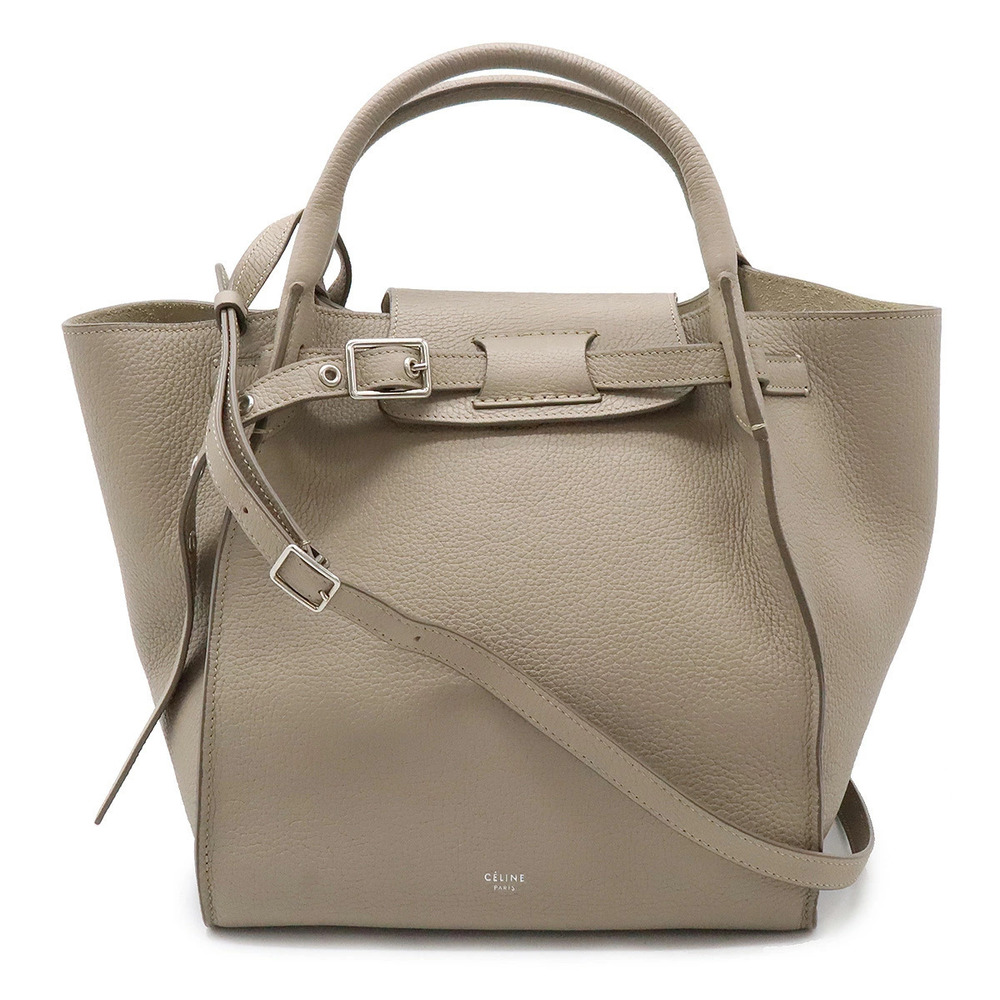 Celine Big Bag 2way Crossbody Leather Beige Cream